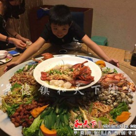 海鲜大咖盘龙虾盘 陶瓷海鲜锅餐厅饭店创意拼盘 圆形家用大盘子