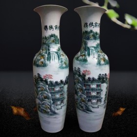 景德镇陶瓷花瓶摆件 创意瓷瓶子 客厅插花中式家居装摆件瓶
