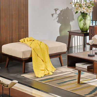 北欧实木沙发组合转角套装客厅整装现代简约贵妃布艺沙发