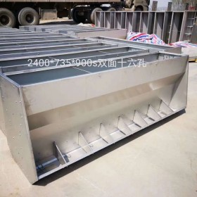 育肥猪食槽不锈钢猪料槽双面槽保育猪采食槽自动下料槽