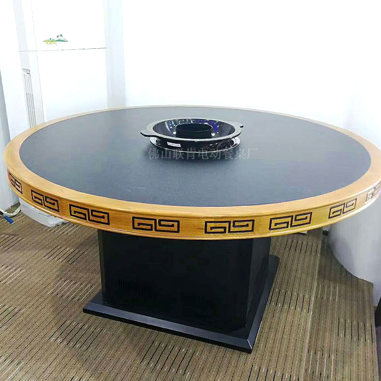 厂家直销实木电动大圆桌新中式自动转盘酒店圆桌