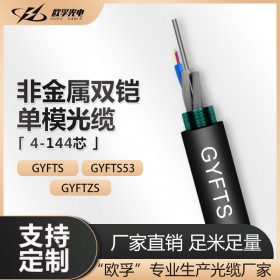 GYFTS-4B1室外非金属中心加强铠装架空光缆 单模光纤线