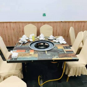 四川乐山烤涮一体桌厂家供应商用无烟火锅桌韩式烤肉桌