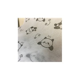 可爱熊猫图案 印花水刺无纺布定制 泉州厂家供应