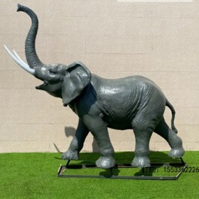 户外仿真大象玻璃钢雕塑公园草地园林景观大型假动物模型装饰摆件