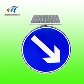 圆形发光标志牌 太阳能右侧行驶标志 交通指示标识生产厂家