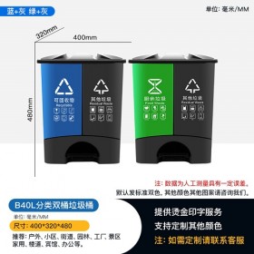 贵州黔西南供应脚踏式40L双胞胎型分类垃圾桶